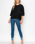 Karen Knit Crepe Top with Front Pocket