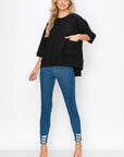 Karen Knit Crepe Top - Dark Colors