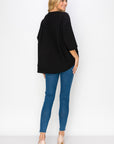 Karen Knit Crepe Top - Dark Colors