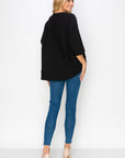 Karen Knit Crepe Top with Front Pocket