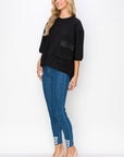 Karen Knit Crepe Top with Front Pocket