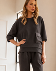 Karen Knit Crepe Top - Dark Colors