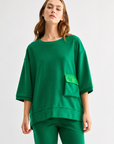 Karen Knit Crepe Top - Dark Colors