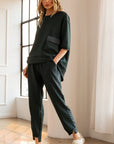 Karen Knit Crepe Top - Dark Colors
