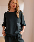 Karen Knit Crepe Top - Dark Colors