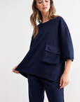 Karen Knit Crepe Top - Dark Colors