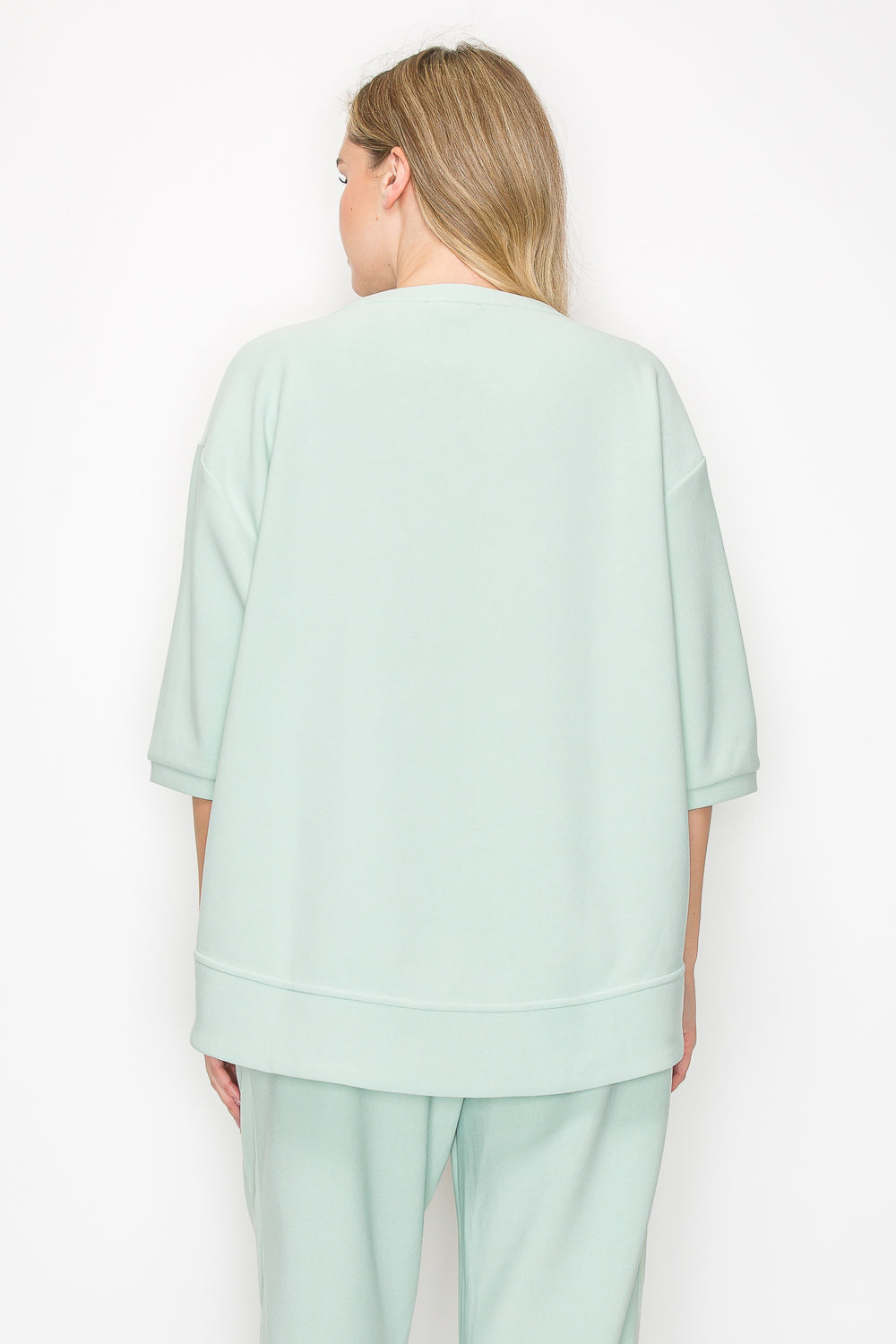 Karen Knit Crepe Top with Front Pocket