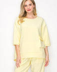 Karen Knit Crepe Top with Front Pocket