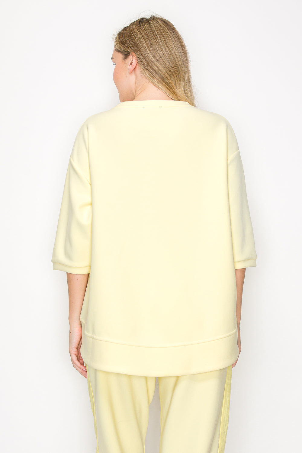 Karen Knit Crepe Top with Front Pocket