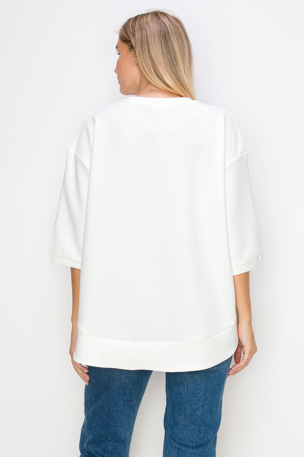 Karen Knit Crepe Top with Front Pocket