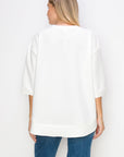 Karen Knit Crepe Top with Front Pocket