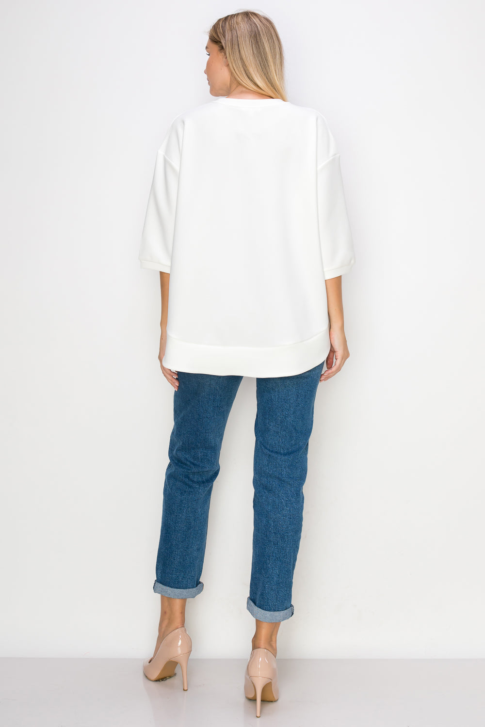 Karen Knit Crepe Top with Front Pocket