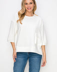 Karen Knit Crepe Top with Front Pocket