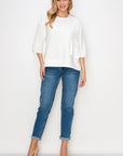 Karen Knit Crepe Top with Front Pocket