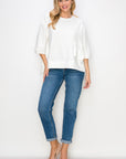 Karen Knit Crepe Top with Front Pocket