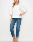 Karen Knit Crepe Top with Front Pocket