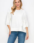 Karen Knit Crepe Top with Front Pocket