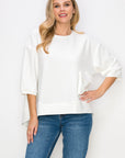 Karen Knit Crepe Top with Front Pocket