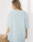 Karen Knit Crepe Top with Front Pocket