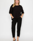 Karen Knit Crepe Top - Dark Colors