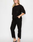 Karen Knit Crepe Top - Dark Colors