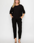 Karen Knit Crepe Top - Dark Colors