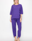 Karen Knit Crepe Top - Dark Colors
