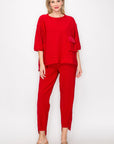 Karen Knit Crepe Top - Dark Colors