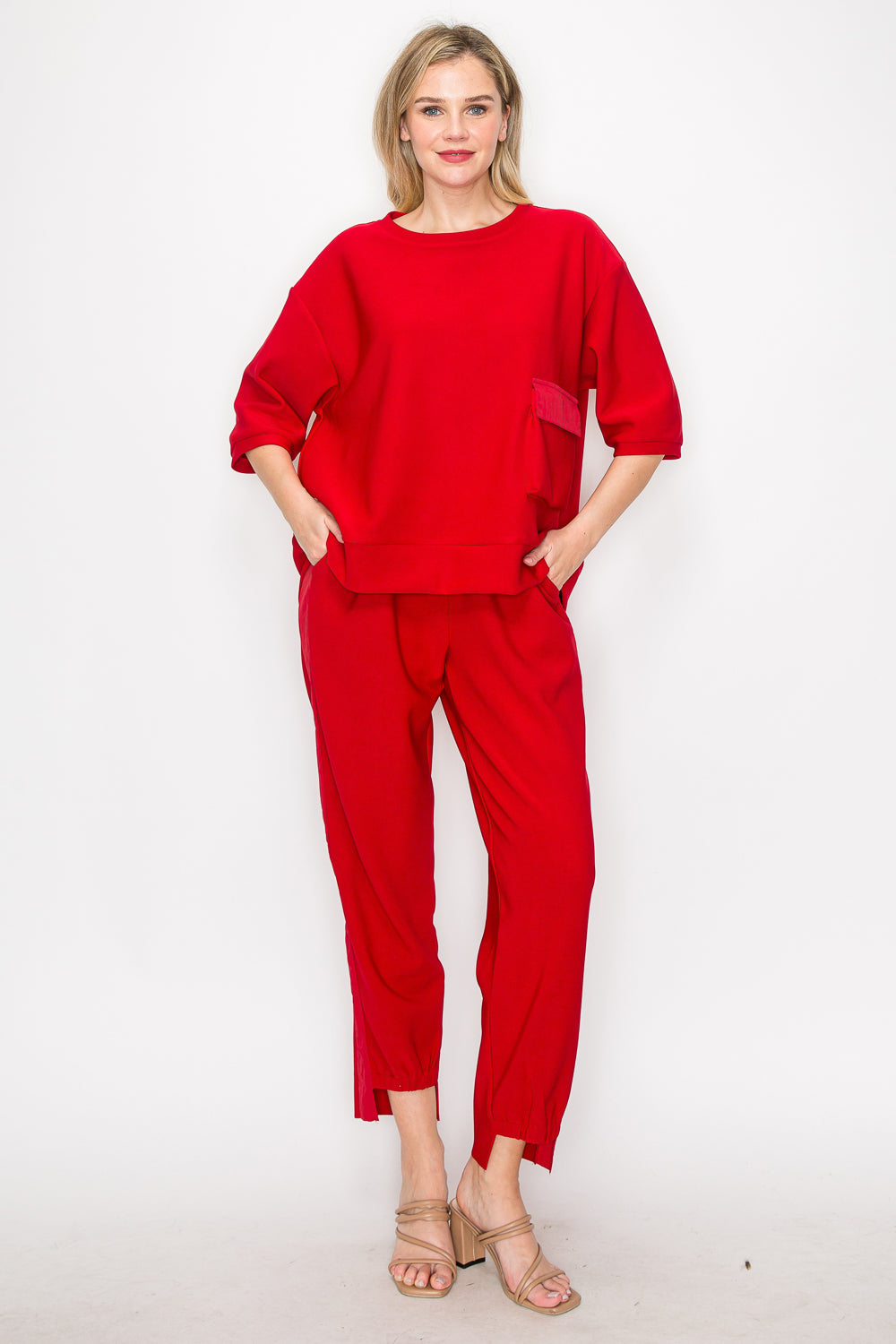 Karen Knit Crepe Top - Dark Colors
