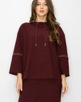 Kayla Crepe Knit Top with Beading Trim