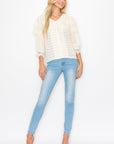 Kelly Anne Stretch Knit Mesh & Lace Top