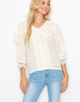 Kelly Anne Stretch Knit Mesh & Lace Top