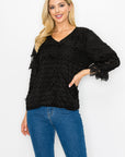 Kelly Anne Stretch Knit Mesh & Lace Top