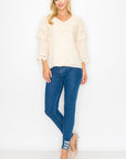 Kelly Anne Stretch Knit Mesh & Lace Top