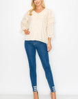 Kelly Anne Stretch Knit Mesh & Lace Top