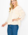 Kelly Anne Stretch Knit Mesh & Lace Top