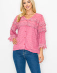 Kelly Anne Stretch Knit Mesh & Lace Top