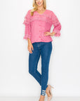 Kelly Anne Stretch Knit Mesh & Lace Top