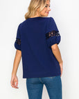 Katrina Pointe Knit Top with Pearls