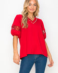 Katrina Pointe Knit Top with Pearls