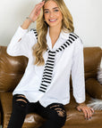 Willette Top with Stripe Front Ties