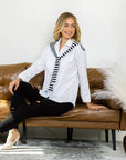 Willette Top with Stripe Front Ties