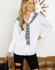 Willette Top with Stripe Front Ties