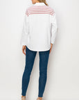 Willette Top with Stripe Front Ties