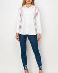 Willette Top with Stripe Front Ties