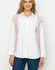 Willette Top with Stripe Front Ties