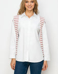Willette Top with Stripe Front Ties