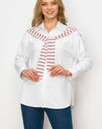 Willette Top with Stripe Front Ties