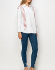 Willette Top with Stripe Front Ties