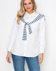 Willette Top with Stripe Front Ties